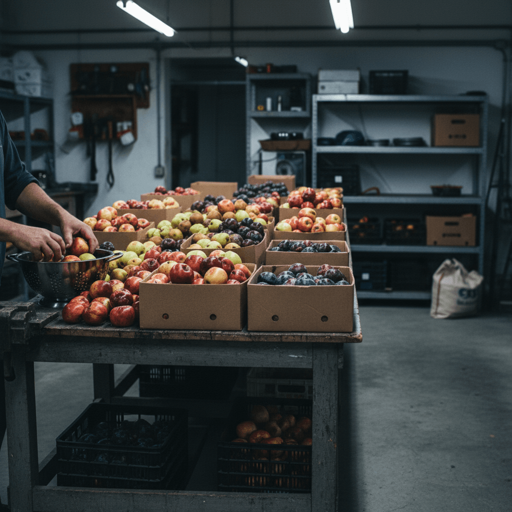 Tri de fruits invendus destinés à la transformation